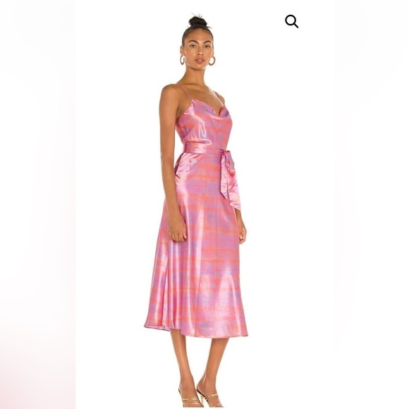 LIKELY Vittoria Tie Dye Satin Midi Dress 💕 NWT size 0 and 4 - Picture 1 of 16